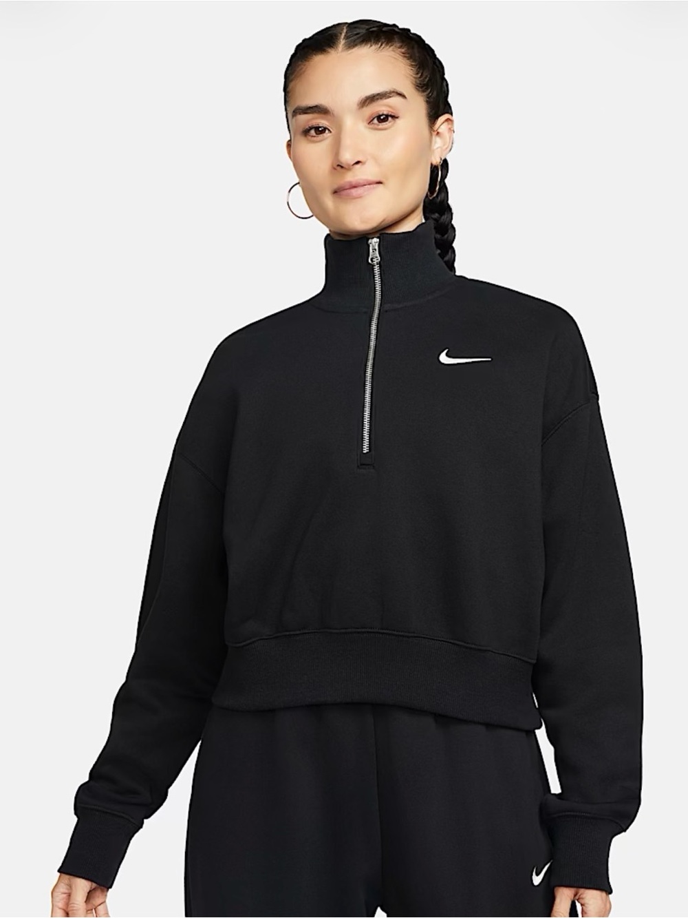 Nike Women's Black Half-Zip Mock Neck Sweatshirt
